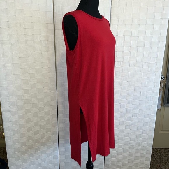 Lilla P Women’s High Neck Swing Dress Size Medium Side Slit Sleeveless Flowy - Picture 6 of 12